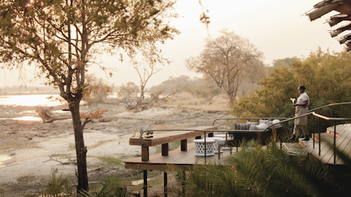 On the banks of the Zambezi River, Wilderness Toka Leya is far enough from Livingstone to ensure a tranquil, authentic bush experience, yet close enough for guests to enjoy all the many activities in the greater Victoria Falls area. Wilderness Toka Leya can be all about adrenaline, or an opportunity to relax and unwind before or after a safari. 

Wilderness Toka Leya has twelve luxurious tents (of which three are family tents). Each has a sumptuous outdoor bath, while the wellness centre with yoga and meditation options complements the serene surroundings. Boating and catch-and-release fishing excursions bring the Zambezi experience to life. 

Insider’s Tip: Reconnect with nature by enjoying a massage treatment on the banks of the Zambezi River!