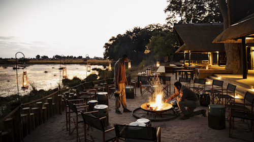 Wilderness King's Pool consistently delivers the best dry season game viewing in far northern Botswana. Situated on the border with Namibia’s Caprivi Strip, Wilderness King's Pool is in an area vital to the seasonal movements of elephant herds and to the survival of rare roan and sable antelope. Looking down over the Linyanti River and up from the safety of sunken hides gives guests unexpected angles from which to witness great wildlife moments.

Seven well-appointed twins and one family room, all made of canvas, wood and, thatch, soak up the views of the lagoon. The main area, deck, and bar offer uninterrupted views with closer proximity to the water, while parts of the roof extend down to ensure privacy.

Insider’s Tip: Special highlights include sundowners on the Queen Silvia barge and time out at the unique underground hide!
 
