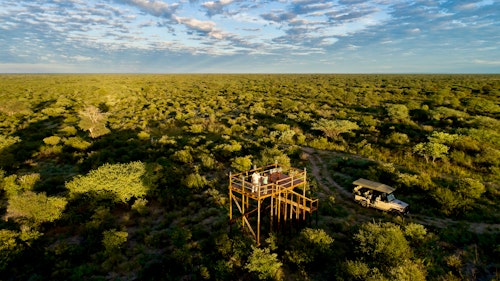 Located in an exclusive private reserve hugging the northern edge of the Central Kalahari Game Reserve, Dinaka is host to one of the most unique and diverse habitats in southern Africa. This ever-changing desert landscape is home to black-maned Kalahari lion, springbok, oryx and brown hyaena. Guests are accommodated in seven spacious twin- and double-bed safari tents, each with an en-suite bathroom, indoor and outdoor shower, hot and cold running water and flush toilet. Families are accommodated in a two-bedroomed tent, sharing a spacious en-suite bathroom – ideal in this child-friendly camp. Dinaka’s tents are well spaced and raised on wooden decks to provide the perfect vantage point over a permanent waterhole. Connected by wooden walkways all areas of the camp are accessible by wheelchair.

INSIDER'S TIP: Dinaka supports Bana Ba Letsatsi (which means Children of the Sun) whose mission it is to support vulnerable, orphaned and at-risk children living in Maun.