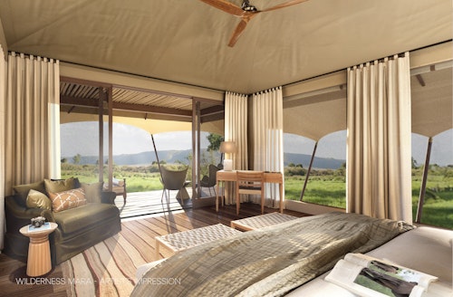 Located in the heart of the Mara Triangle, one of the most wildlife-rich and visually arresting areas of the greater Masai Mara National Reserve, Wilderness Mara offers guests unrivalled access to both sides of the Mara River. This unique position provides access to a rich diversity of habitats while ensuring fewer crowds and deeper, more meaningful wildlife encounters.

Here, 12 elegantly appointed tented suites are set along the edge of a seasonal marsh, designed to immerse you in the surrounds. Each canvas suite features an indoor and outdoor shower, and an elevated private deck to maximise the views filled with wildlife and birds. A family unit is also available for those travelling with children.

There is also a full suite of amenities, from a serene spa and well-equipped gym, to an in-camp photographic studio designed to help relive and retell the day’s wildest moments.

INSIDER'S TIP: Wilderness Mara is the only camp that allows guests across to both sides of the Mara River, opening up more space, more wildlife, and fewer crowds.