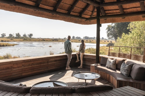 Wilderness King's Pool consistently delivers the best dry season game viewing in far northern Botswana. Situated on the border with Namibia’s Caprivi Strip, Wilderness King's Pool is in an area vital to the seasonal movements of elephant herds and to the survival of rare roan and sable antelope. Looking down over the Linyanti River and up from the safety of sunken hides gives guests unexpected angles from which to witness great wildlife moments.

Seven well-appointed twins and one family room, all made of canvas, wood and, thatch, soak up the views of the lagoon. The main area, deck, and bar offer uninterrupted views with closer proximity to the water, while parts of the roof extend down to ensure privacy.

Insider’s Tip: Special highlights include sundowners on the Queen Silvia barge and time out at the unique underground hide!
 
