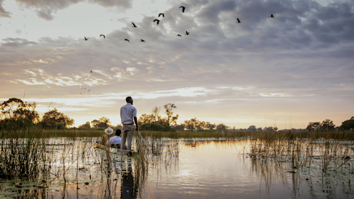 A modern-style safari camp that wouldn’t look out of place in an architecture magazine, Wilderness Vumbura Plains is designed and operated in total empathy with its diverse surroundings. Partnerships with local communities in this region of the Okavango Delta have created empowerment opportunities while allowing guests access to its many treasures.

Fourteen light, airy guest suites feature designer fittings and touches of unabashed luxury, including private plunge pools and salas, as well as indoor and outdoor showers. Safari activities focus on day and night game drives through a variety of game-rich terrains. Seasonal water activities can be very rewarding.

Insider’s Tip: Enjoy the use of the spotting scope for exceptional viewing of birds and wildlife. If you are lucky, you may even catch a glimpse of the resident otter family! 


