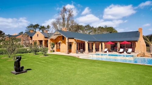 Located in the beautiful Franschhoek valley, with the vineyards and mountains forming a picture-perfect backdrop, La Residence provides a haven of luxurious accommodation. With uninterrupted peace and tranquillity, the eleven magnificent suites decorated by owner Liz Biden have vibrant individual themes to provide splendid, spacious accommodation. Each suite opens onto its own generously proportioned private veranda - the perfect place for you to relax and enjoy the magical surroundings. In addition to the sumptuous décor, La Residence enjoys a reputation for superb cuisine. Meals are served beneath glittering chandeliers in the baronial dining room or in the scenic “Persian Alley”.

INSIDER’S TIP: The La Residence farm grows a great variety of fruits, vegetables and flowers used by our kitchen and spa. Seasonally changing menus are inspired by this fresh, very local produce.