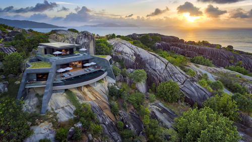 Six Senses Zil Pasyon is located on Felicite, a private island where massive granite rocks and white sand beaches create an air of drama and beauty. With perpetual summer, the island is ideally located outside the cyclone belt just 30 nautical miles northeast of the Seychelles International Airport.
Created with the renowned Six Senses flair, the resort in Seychelles is a very personal destination that embraces nature while offering every creature comfort. Its 30 pool villas offer an oasis of serenity encircled by the Indian Ocean.
