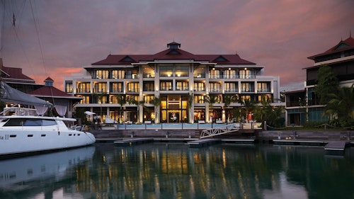 In the heart of Seychelles, lies the Eden Bleu Hotel. This 88-room luxury hotel, boasts spacious and modern amenities as well as world class accommodation. Overlooking an international super yacht marina, with views of the ocean and mountains - the hotel also provides state for the art conference and business facilities. The ideal destination for both the business and leisure traveller looking for comfort and convenience.