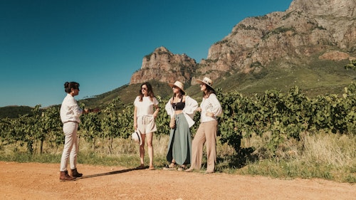 Spend an enchanting day exploring the picturesque Cape Winelands, where vine-blanketed hills and quaint historical towns await. Your journey will take you through some of the country's top wine farms, restaurants, and boutiques. With your guide selecting wine estates and a restaurant tailored to your specific tastes, you'll also have the opportunity to explore artistic, botanical, historical, or cultural sites that pique your interest.

The region's mineral-rich soils, mountains, and diverse microclimates create the perfect conditions for producing world-class wines. With a winemaking tradition dating back to the 17th century French Huguenots, combined with modern techniques, a new generation of winemakers is crafting exceptional wines. Enjoy the rich flavours and captivating stories behind each bottle as you immerse yourself in the beauty and history of the Cape Winelands.