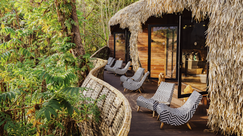 Wilderness Bisate is located in the natural amphitheatre of an eroded volcanic cone and has dramatic views of the peaks of the volcanoes, Bisoke and Karisimbi, rearing up through the Afro-alpine forests of nearby Volcanoes National Park. Six luxurious en-suite Forest Villas maximise comfort and views, while retaining environmental principles and reflecting the culture of rural Rwanda. Each guest contributes to Bisate’s biodiversity conservation and local community projects – making a far-reaching impact on an iconic endangered species: the mountain gorilla.

Aside from tracking one of the several habituated gorilla groups, activities include visiting nearby natural attractions, hiking to Dian Fossey’s burial site, and observing the Park’s group of endangered endemic golden monkey. Walks on Bisate’s property offer birding and participation in the reforestation programme.

Insider's Tip: Wilderness Bisate is within easy driving distance of Volcanoes National Park Headquarters, from where gorilla treks depart daily.